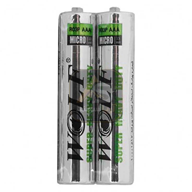 باتری نیم قلمی شرینک ولف WOLF Super Heavy Duty بسته 2 عددی